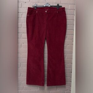 Liz Claiborne Burgundy Bootcut Corduroys 18